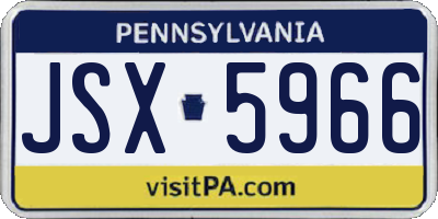 PA license plate JSX5966