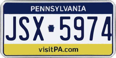 PA license plate JSX5974