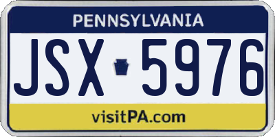 PA license plate JSX5976