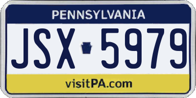 PA license plate JSX5979
