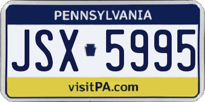 PA license plate JSX5995