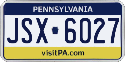 PA license plate JSX6027