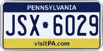 PA license plate JSX6029