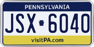 PA license plate JSX6040