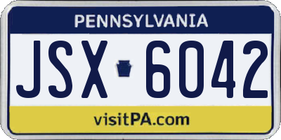 PA license plate JSX6042