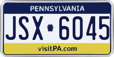 PA license plate JSX6045