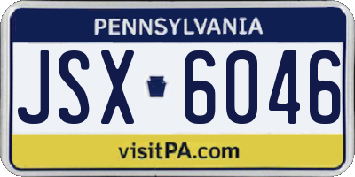 PA license plate JSX6046