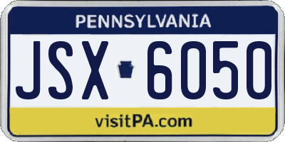 PA license plate JSX6050