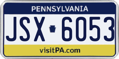 PA license plate JSX6053
