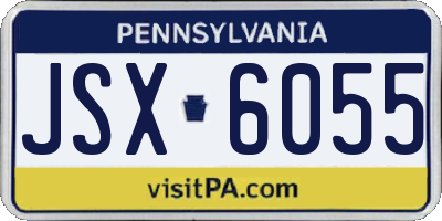 PA license plate JSX6055