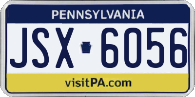 PA license plate JSX6056