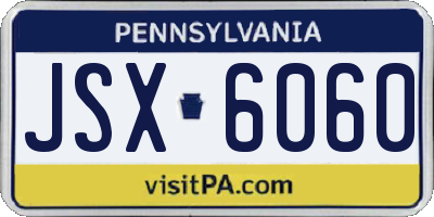 PA license plate JSX6060