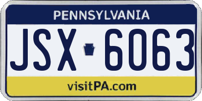 PA license plate JSX6063