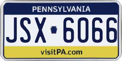 PA license plate JSX6066