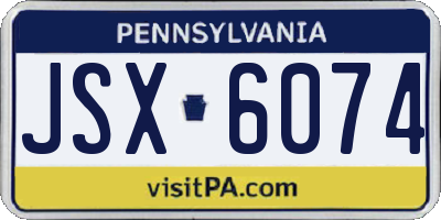 PA license plate JSX6074