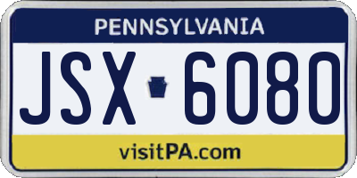 PA license plate JSX6080
