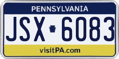 PA license plate JSX6083