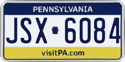 PA license plate JSX6084