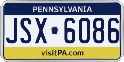 PA license plate JSX6086