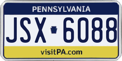 PA license plate JSX6088