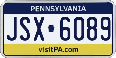 PA license plate JSX6089