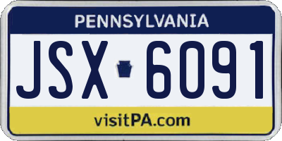 PA license plate JSX6091