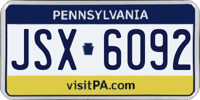 PA license plate JSX6092