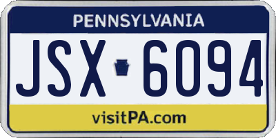 PA license plate JSX6094