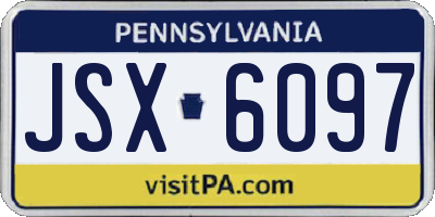 PA license plate JSX6097