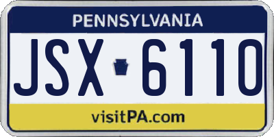 PA license plate JSX6110