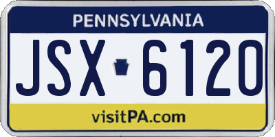 PA license plate JSX6120