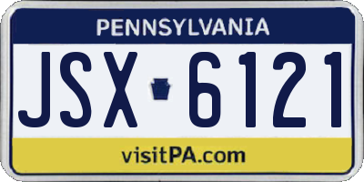 PA license plate JSX6121