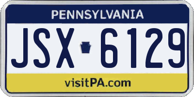 PA license plate JSX6129