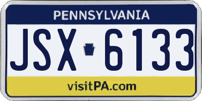 PA license plate JSX6133