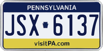 PA license plate JSX6137