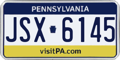 PA license plate JSX6145