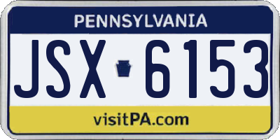 PA license plate JSX6153