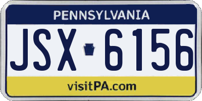 PA license plate JSX6156