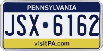 PA license plate JSX6162