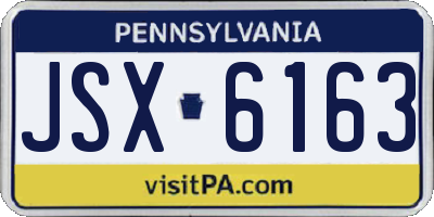 PA license plate JSX6163