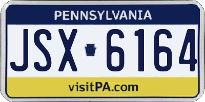 PA license plate JSX6164