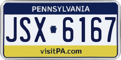 PA license plate JSX6167