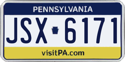 PA license plate JSX6171