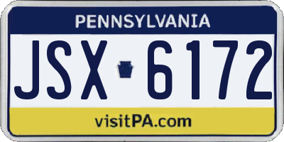 PA license plate JSX6172