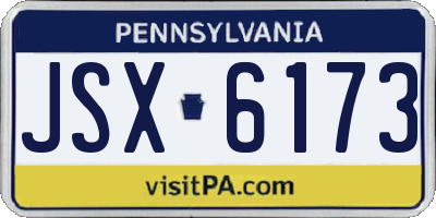 PA license plate JSX6173