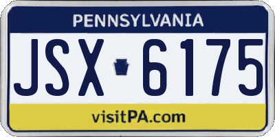 PA license plate JSX6175