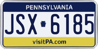 PA license plate JSX6185