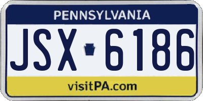 PA license plate JSX6186