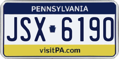 PA license plate JSX6190