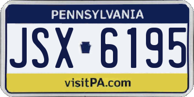 PA license plate JSX6195